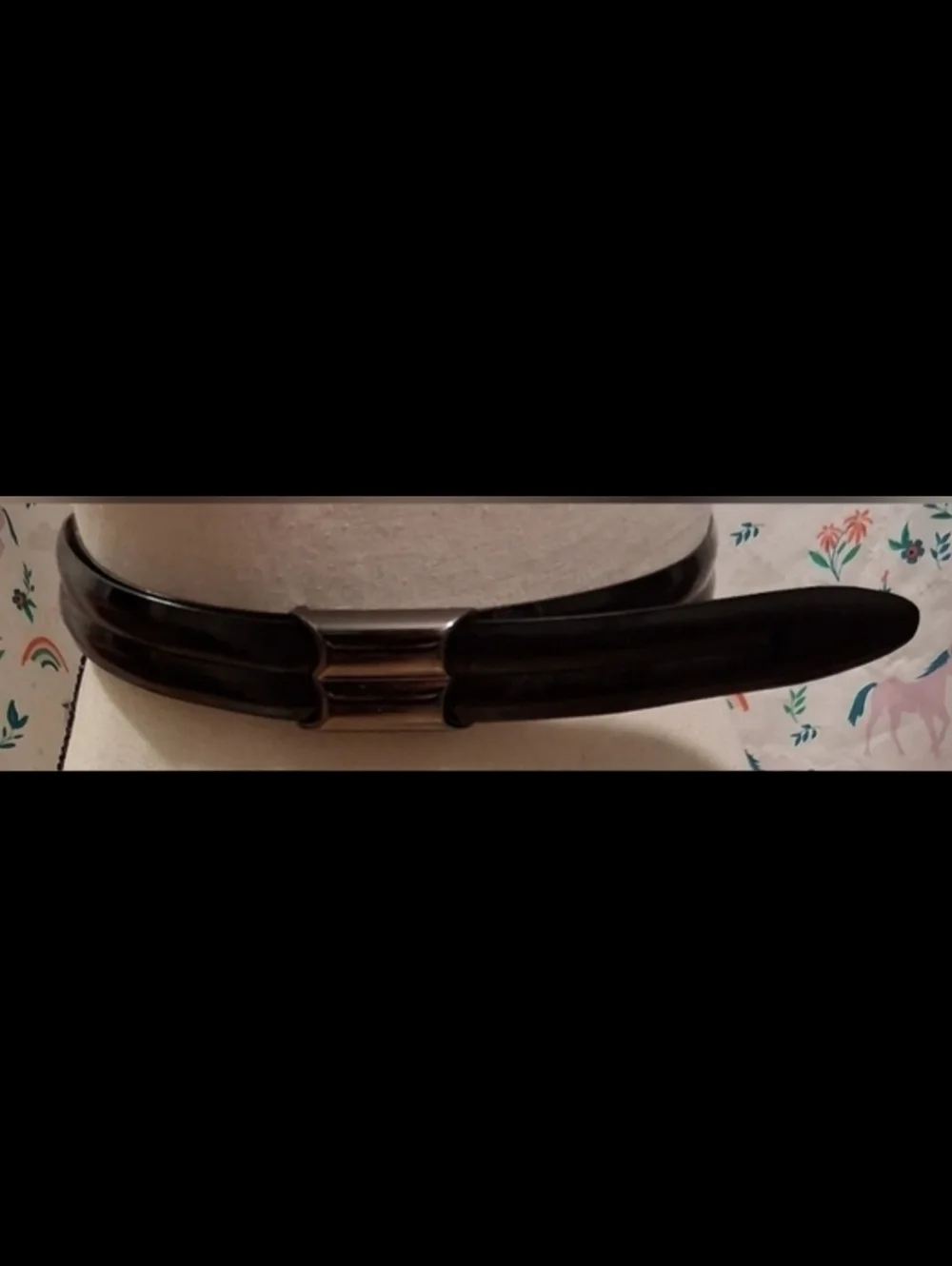 EUC Bally Black Patent Leather Casual Everyday Preppy Unisex Belt 43in